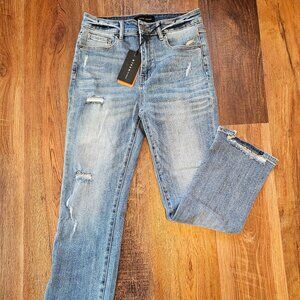 Risen Vintage Wash Straight Leg Jeans